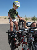 He wants to ride home on the bikerack