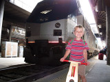 Simon poses with the Capitol Limited