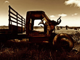 Old truck in field by Dennis