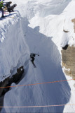 skier going down the chute