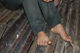 This is Lujan feet. They hv to withstand torns and sticks, boulders on the river, slippery slopes with a 50lbs load,
