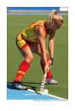Raquel Huertas taking the penalty corner against Germany