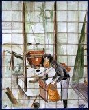Farmer depicted in this tile arrangement