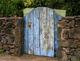 Garden gate in blue
