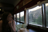 Vickie on the Thunder Mountain Line Dinner Train