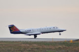 Learjet 35 touching down in Keflavik, Iceland