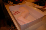 Marys leg cake,with red toenails