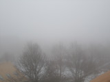 View from my Aarhus flat, with fog