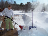 Sue with her new snow blower - 2