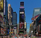Father Duffy Square tower, by day