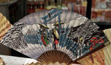 Japanese fan with a snow scene