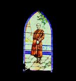 Stained glass of King Rama 5 as a monk