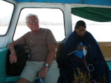 Woman knitting on the boat to Janitzio Island - Lake Patzcuaro