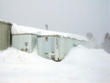 Storage trailers after snowstorm