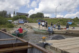 Moosonee public docks from taxi boat