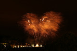 Feu d'artifice dans le parc du château de Versailles à l'occasion des Grandes Eaux Nocturnes