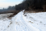 Randonne dans la campagne enneige prs de Magny-en-Vexin