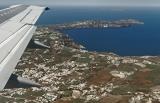 Our flight above Santorini
