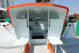 A bord du maxi trimaran de 105 pieds Groupama 3