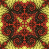 Mandel kaleidoscope red & yellow