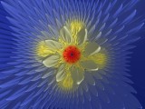 Mandelbrot flower blue