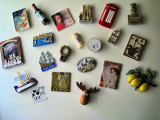 Around the World on the elderly ladys fridge....