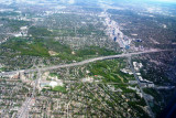 To the right is Yonge Street (the longest street in the world) and 401 Freeway (Toronto)