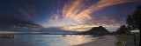 Panorama of sunset from Pilot Bay, Mount Maunganui, New Zealand