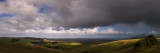 Panorama of light and shadow on hills, Northland, New Zealand
