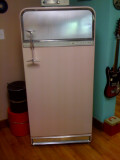 My pink 1956 Frigidaire with whale tail handle!