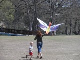 mom & son trying to use those March winds.