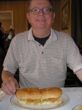 Rolf loves  shrimp po-boys