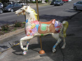 Painted horse around town