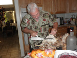 Doug carving the turkey