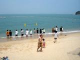 You dont see skimpy bathing suits at Hong Kong beaches, everyone covers up