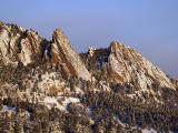 First light on the Flatirons