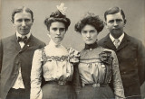 (L to R) John Hoblit, Byrdie Mountjoy Ash, Jenny Mountjoy Hoblit, Joe Ash (1890s).jpg