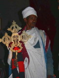 Monk displaying the church treasures, Asheton Maryam