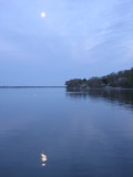 Moonrise at Sunset from East of Bayside Causeway