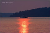 Ferry Boat in a Smokey Sunset