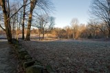 Frosty meadow near the battle road
