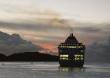 Cruise ship departing