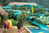 Carry float up the top of slide: 2 minutes,Lost world of Tambun, Ipoh