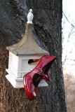 Red Shoe In Birdhouse