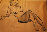 Figure Study, Nude Woman, Ink