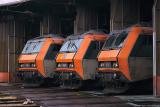 At rest, a nice triplette of BB26000 Class with respectively, the BB26105, BB26217 and the BB26132 under the Avignon rotunda.