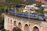 A TGV Rseaux on the Anthor bridge, between Cannes and St-Raphal.