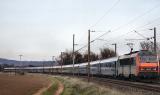 The BB26156 and the Téoz train Nice-Bordeaux at Le Luc-Le Cannet.