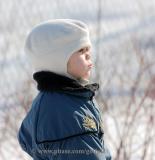 A young owl watcher on March Valley Road