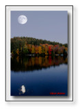 Moon And Its Reflection On Loon Lake